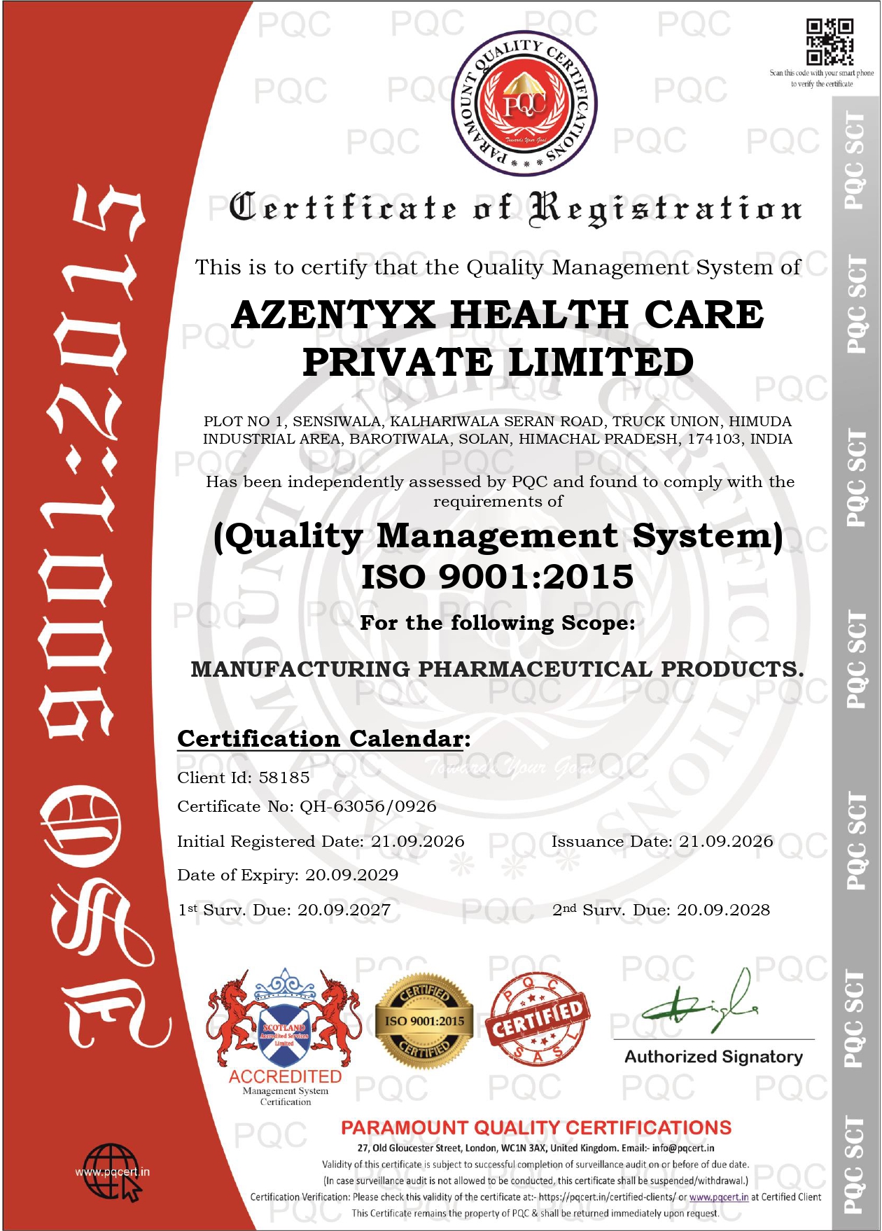 Azentyx Health Care Certificate